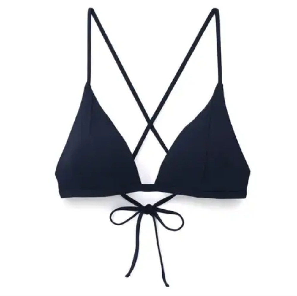 Prana Black Sunkissed Triangle Tie Bikini Top Swim Size XL